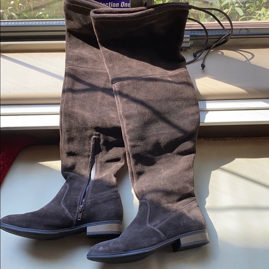 Sole Society Over-The-Knee Boot Brown Suede